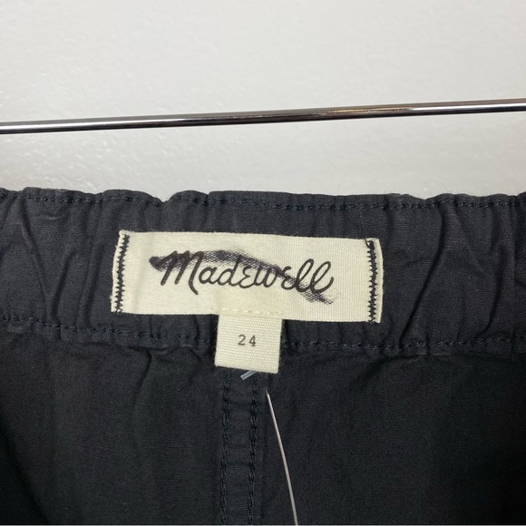 Madewell Cargo Parachute Pants Garment-Dyed Poplin Drawstring Black Size 24 NWT - Picture 9 of 11